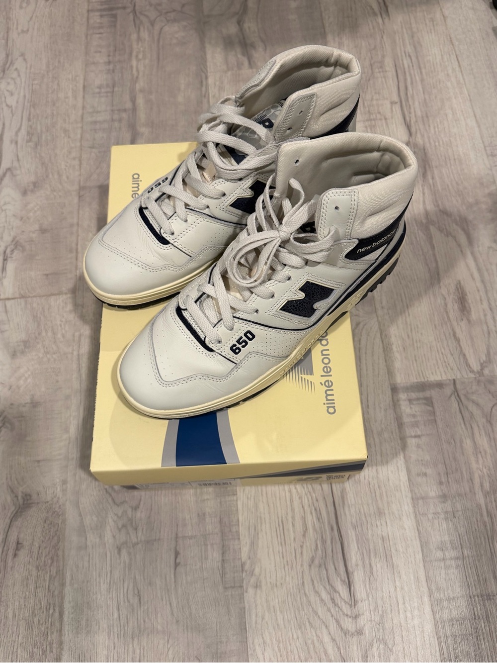 New Balance x Aime Leon Dore sz 10 650 Men's White and Navy High-Top Sneakers